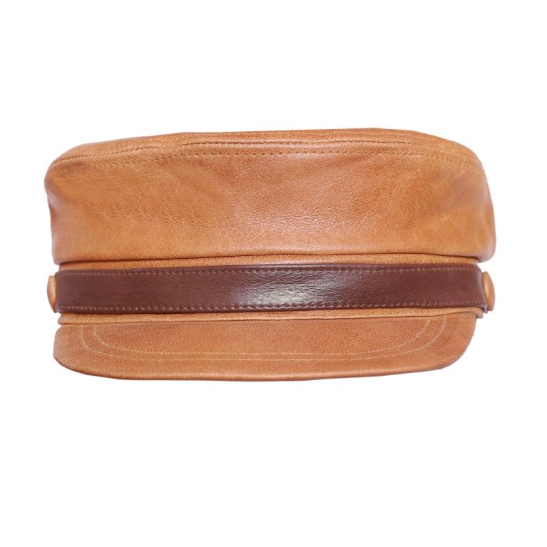 Greek Fisherman Style Cap In Leather