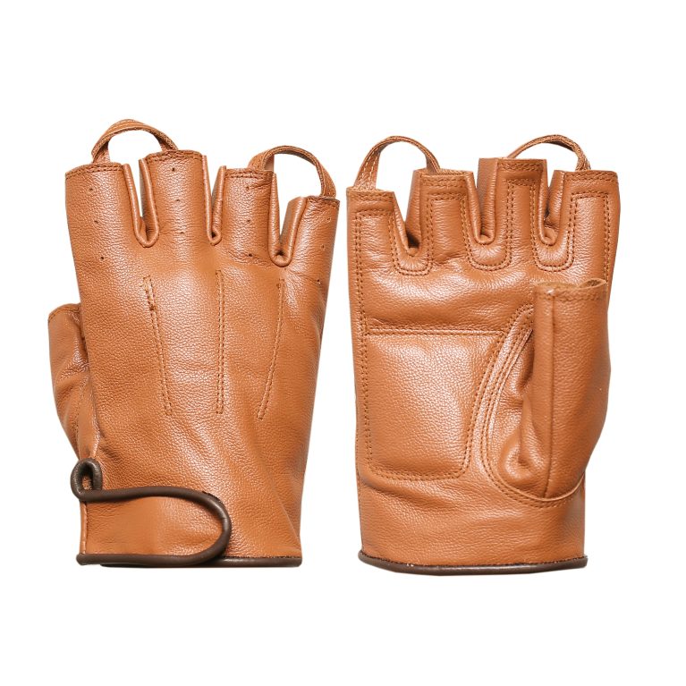 Men's Fingerless Leather Driving Gloves